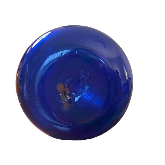 Vintage Cobalt Glass Blown Bud Vase 8 Inch High Midcentury - Picture 5 of 5